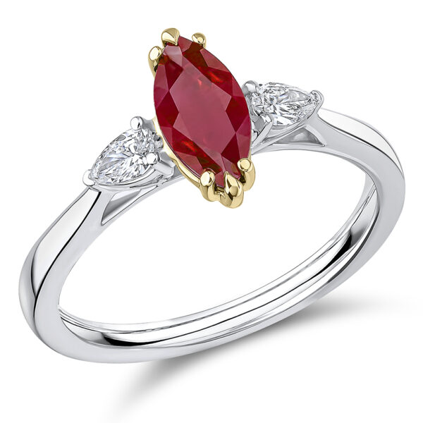 marquise ruby and diamond ring