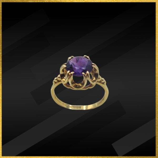 9 carat yellow gold amethyst ring second hand