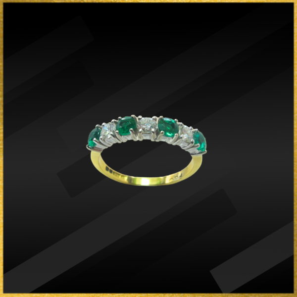 yellow gold emerald nd diamond ring second hand