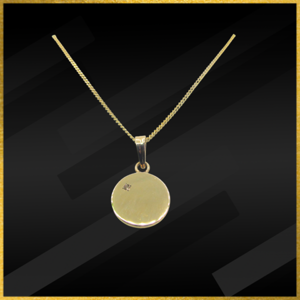 9 carat yellow gold disc pendant and chain second hand jewellery