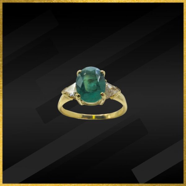 18 carat yellow gold emerald ring second hand