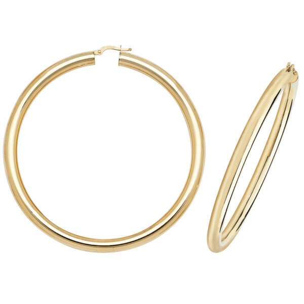9 carat yellow gold tubed hoop earrings