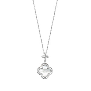 silver van clef design pendant necklace