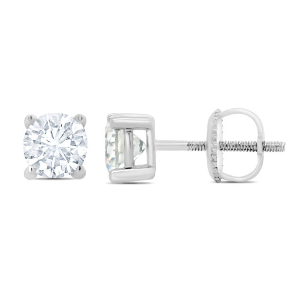 9 carat white diamond stud earrings 2 carats
