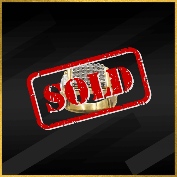 9 Carat Gold Gents Diamond Rolex Style Ring