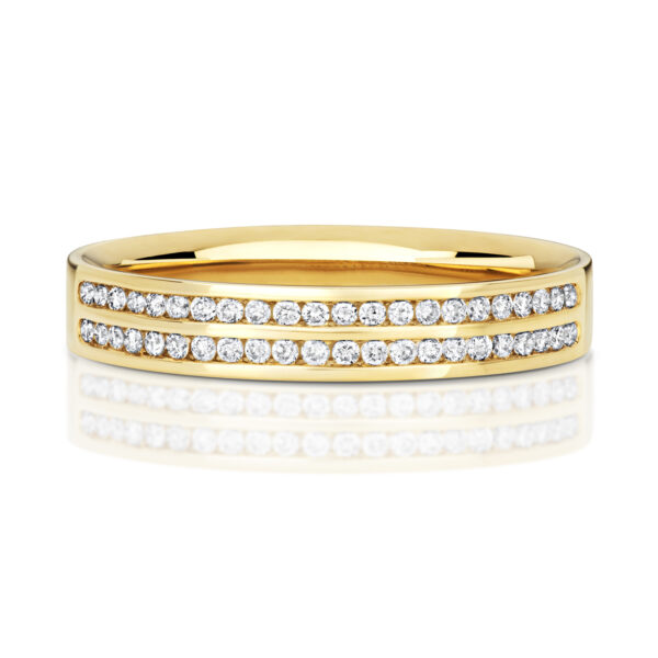 9ct Gold Two Row Diamond Wedding Ring