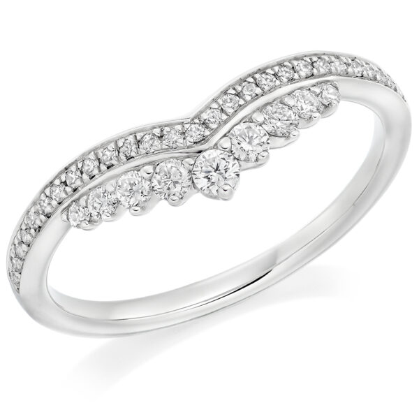 diamond curved wedding ring