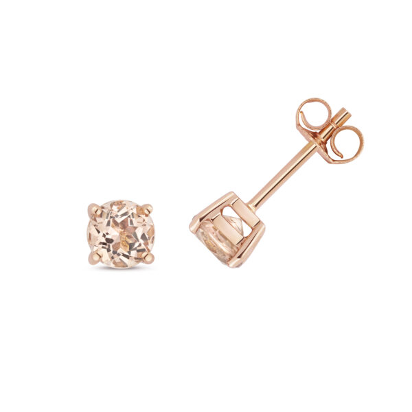 Morganite Gold Stud Earrings