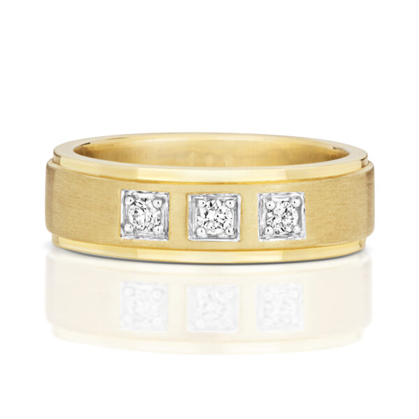 yellow gold diamond wedding ring 6mm