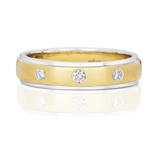 yellow and white gild diamond wedding ring