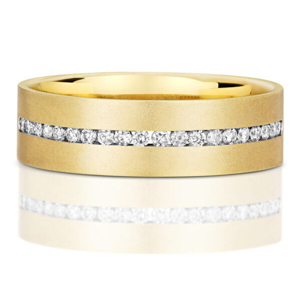 9 carat yellow gold diamond wedding band ring