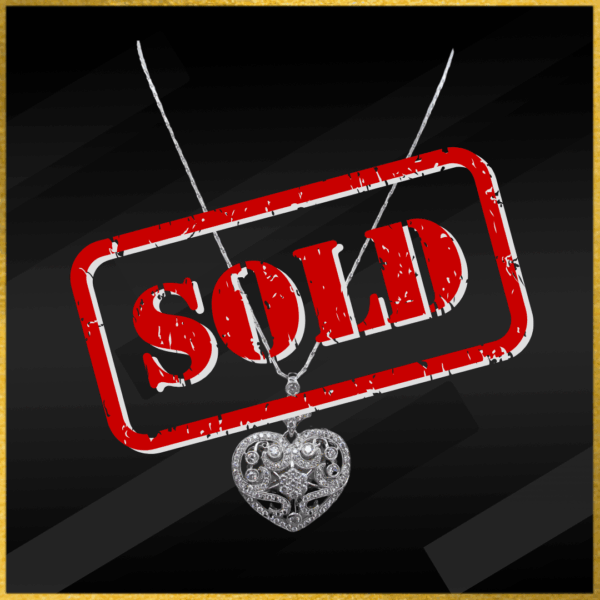 18 Carat White Gold Diamond Heart Pendant And Chain