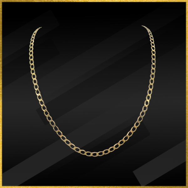9 carat yellow gold curb chain