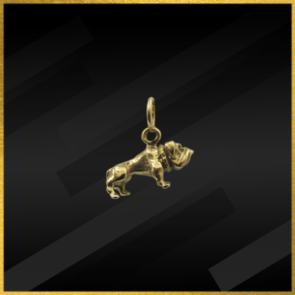 9 carat yellow gold bulldog pendant