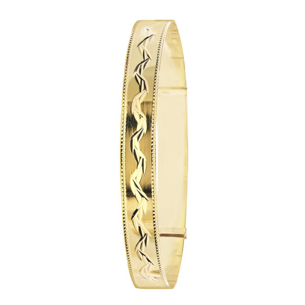 9 carat yellow gold wavy line expandable bangle