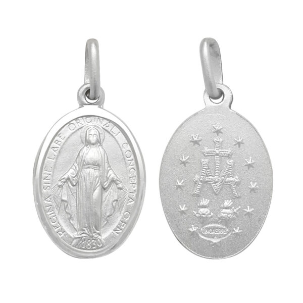sterling silver oval madonna pendant
