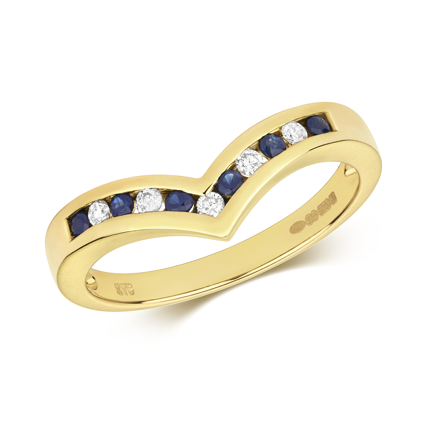 Eternity Ring Carat Gold Wishbone Ring 9ct Gold Sapphire And