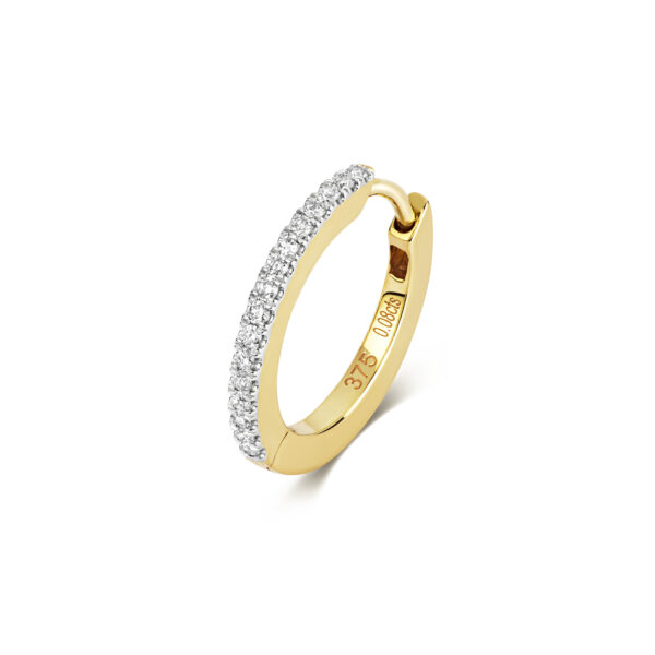 9ct yellow gold diamond hoop earrings