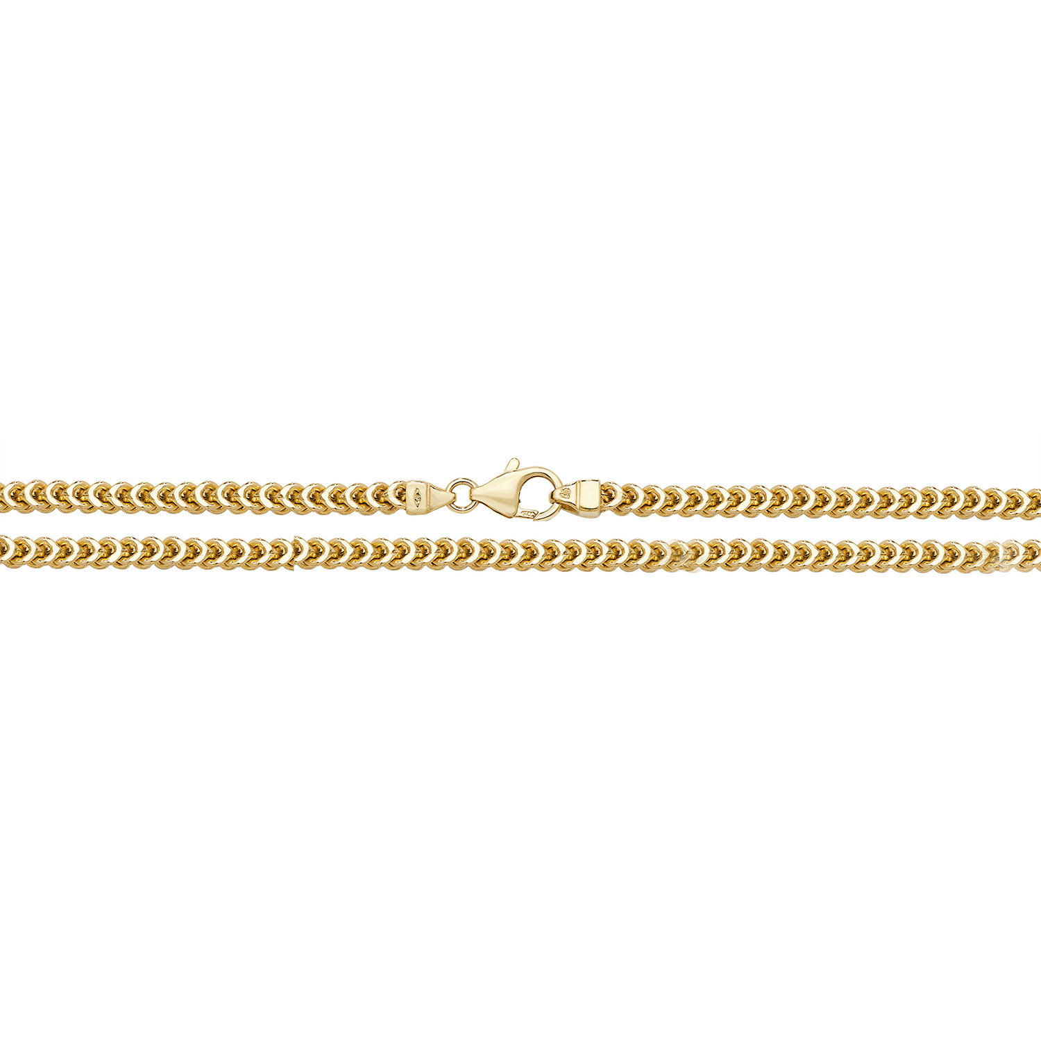 9ct Gold 4mm Square Franco Chain Northumberland Goldsmiths
