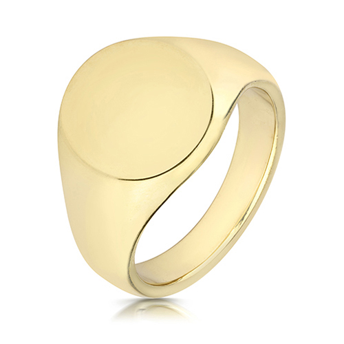 9 carat yellow gold oval signet ring