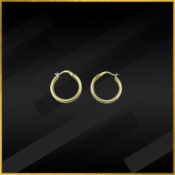 9ct yellow gold cz hoop earrings
