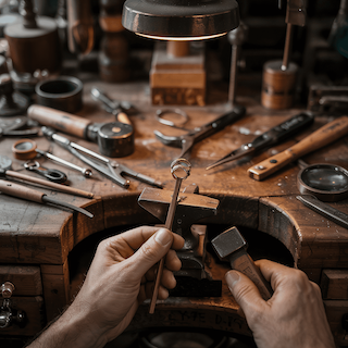 NOrthumberland goldsmiths Jewellers bench