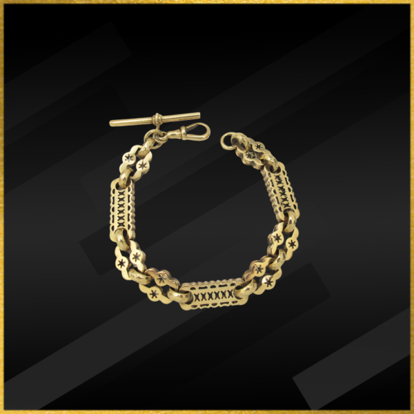 9 carat gold stars and bars bracelet.