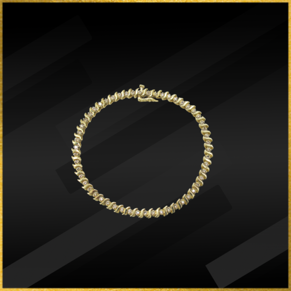 14 carat yellow gold diamond bracelet