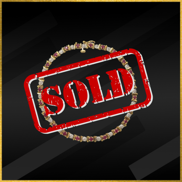 9 Carat Gold Ruby And Diamond Bracelet