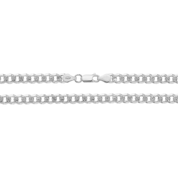 sterling silver curb pave chain