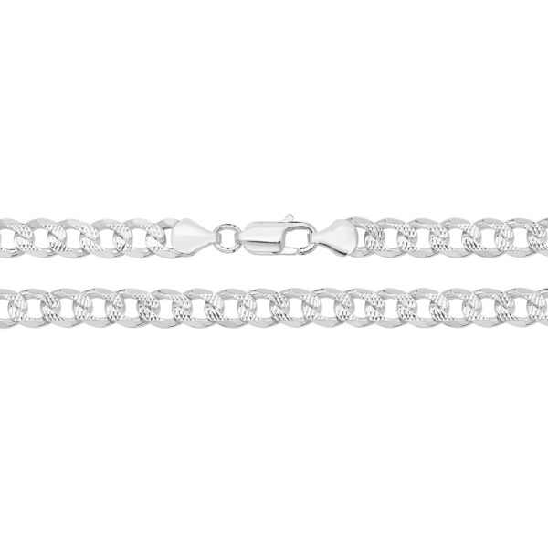 sterling silver curb pave chain