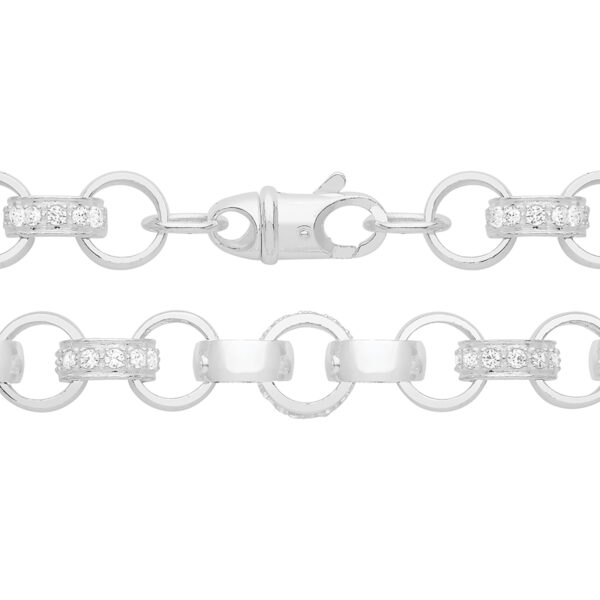 sterling silver cz set round belcher