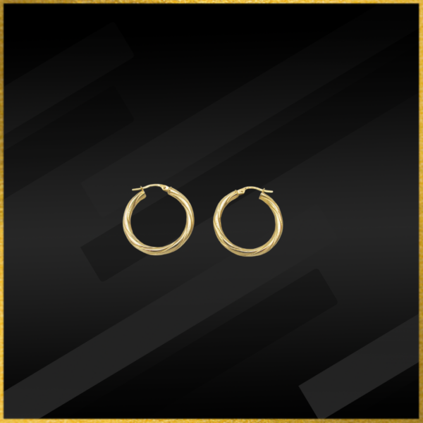 9ct yellow gold twisted hoops