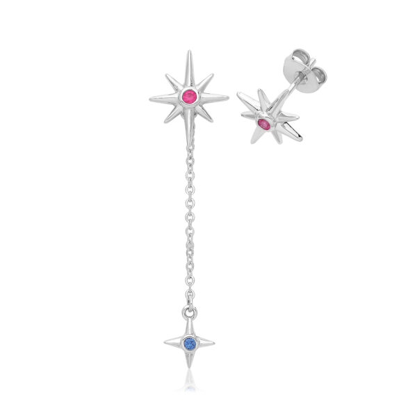 sterlong silver star design drop earrings festival