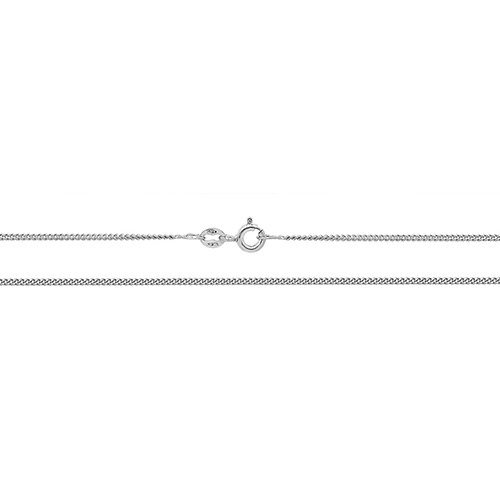 18 carat white gold close curb chain necklace