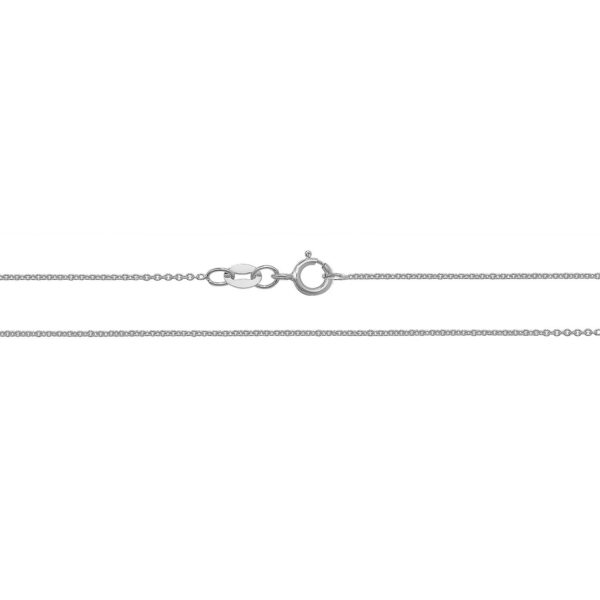 18 carat white gold cable chain
