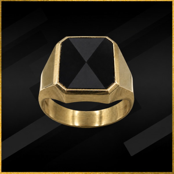 9 carat yellow gold onyx ring