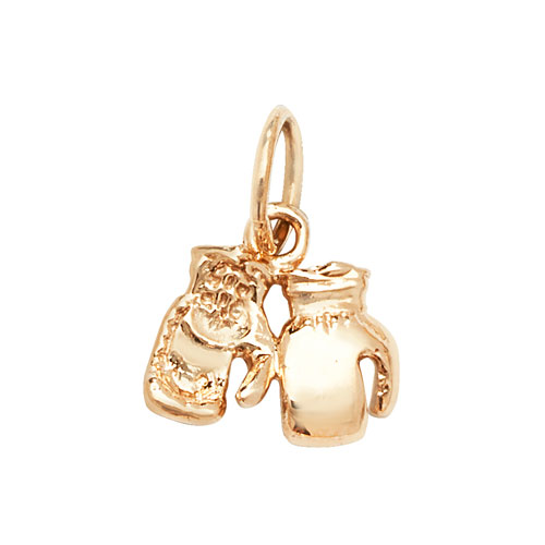 9 carat yellow gold double boxing gloves pendant