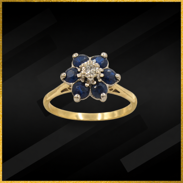 18 carat sapphire and diamond ring