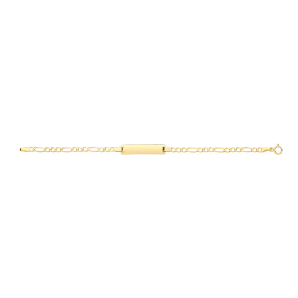 9 carat yellow gold id babies figaro bracelet