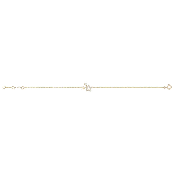 9 carat yellow gold cz star bracelet