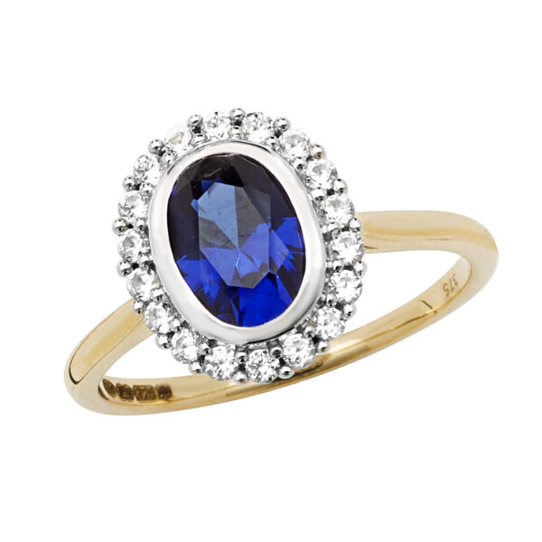 9ct Gold Ring Created Sapphire