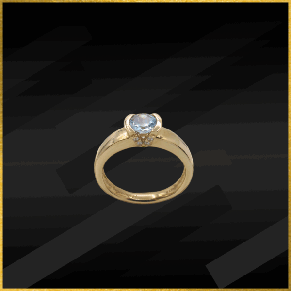 9 Carat Rose Gold Aquamarine And Swarovski Crystal Ring