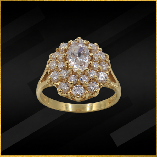 9 carat yellow gold cubic zirconia ring