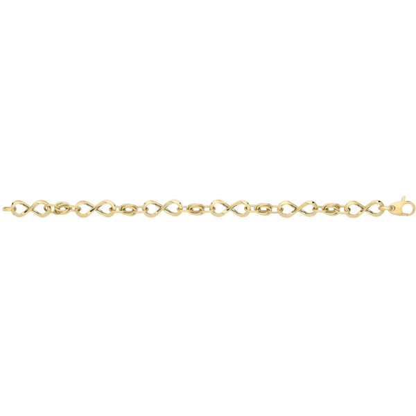 9 carat yellow gold infinity design bracelet