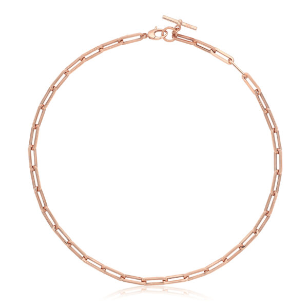 9ct rose gold paperclip necklet