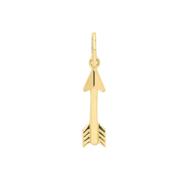 9 carat yellow gold arrow charm