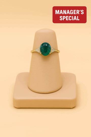 Diamond and Emerald 18ct Ring | Vintage