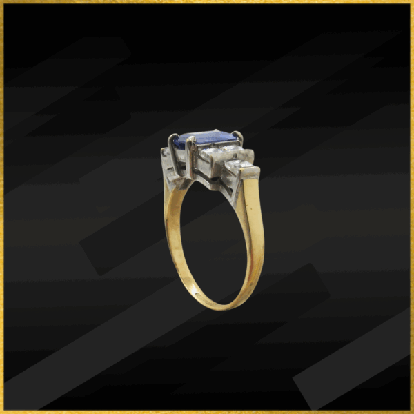 9 Carat Yellow Gold Tanzanite And Cubic Zirconia Ring - Image 2