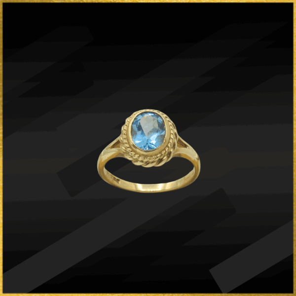 9 Carat Yellow Gold Blue Topaz Ring